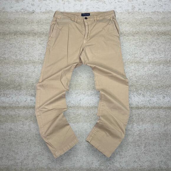 American Eagle Khakis Pants Tan Slim Fit Flat Front - Picture 2 of 4